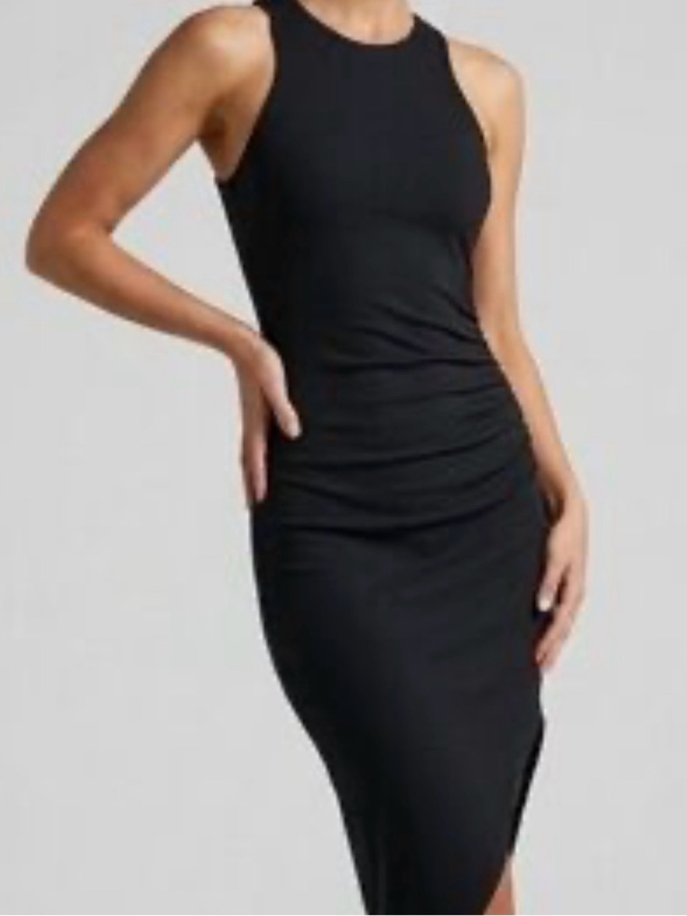 Sleeveless Asymmetrical Black Midi Dress - Brand Unspecified - Picture 1 of 3